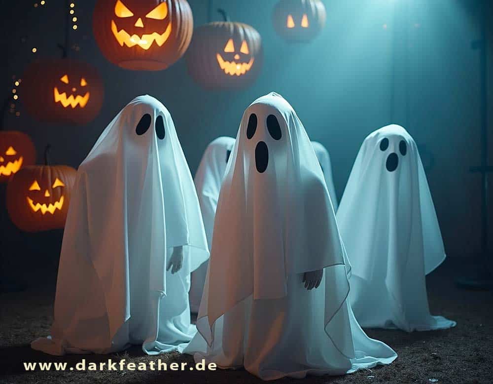 Geisterparty mit Geisterkostümen zu Halloween Geisterparty mit Geisterkostümen zu Halloween