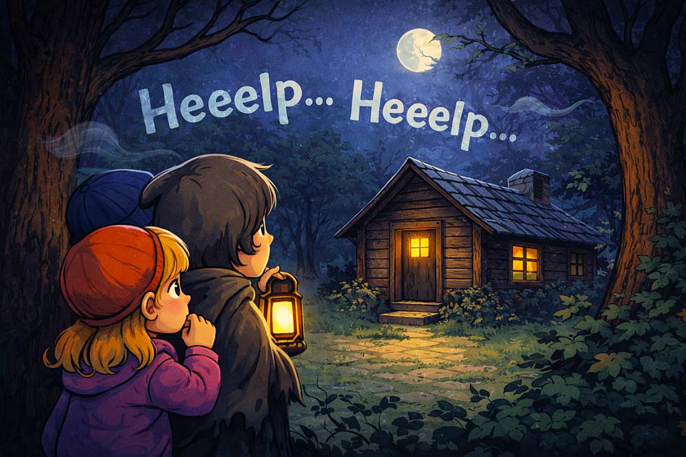 Ein Geräusch – ein leises, klagendes Rufen: „Heeelp… Heeelp… Ein Geräusch – ein leises, klagendes Rufen: „Heeelp… Heeelp…