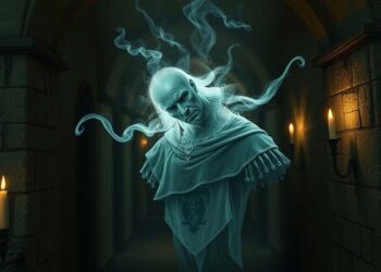 Fantasiebild als Symbolbild für einen halbkopflosen Geist, wie es ihn als Hausgeist von Gryffindor aus Harry Potter gibt
