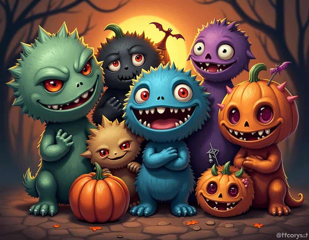 Verschiedene Halloween-Monster Verschiedene Halloween-Monster (NF)