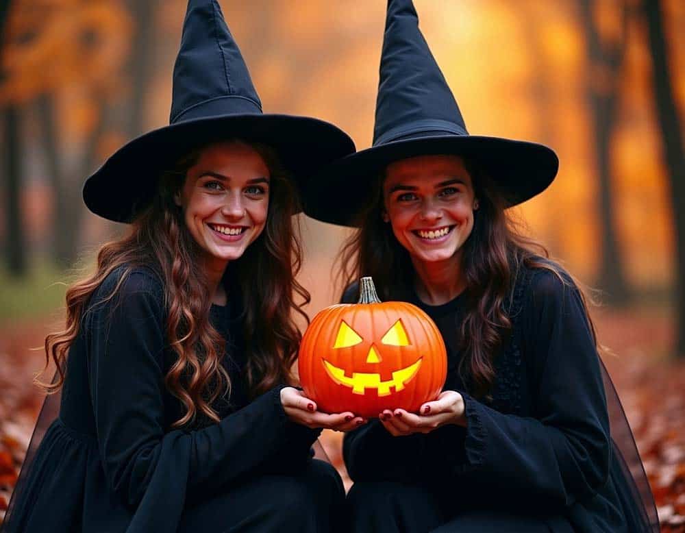 Hexen mit Hexenverkleidung zu Halloween (NF)