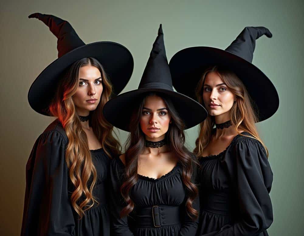 Hexen mit Hexenverkleidung zu Halloween Hexen mit Hexenverkleidung zu Halloween (NF)