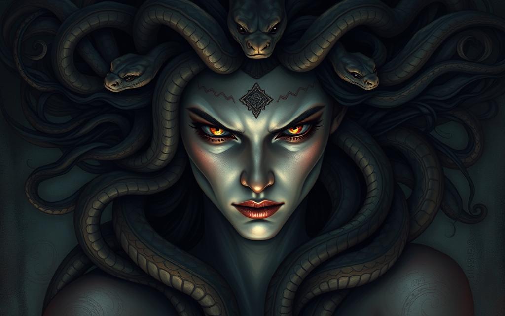 Medusa mit Schlangenhaar