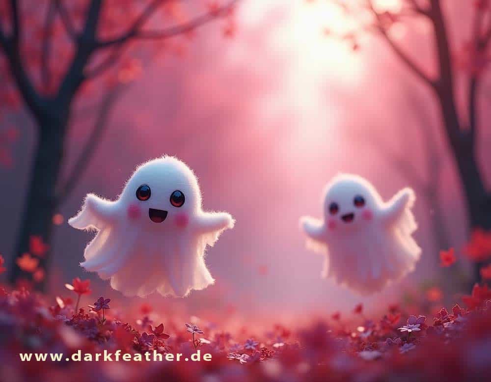 Flauschige, niedliche Gespenster zu Halloween Flauschige, niedliche Gespenster zu Halloween