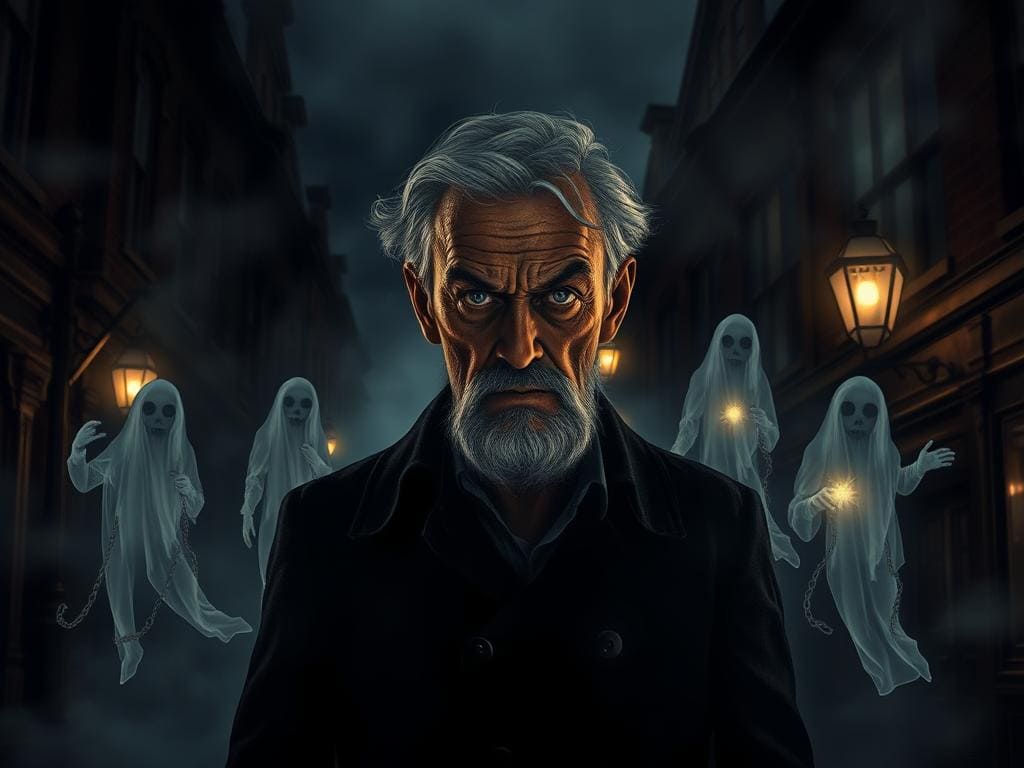 Symbolbild - Fantasiebild- für Scrooges Begegnungen mit den Geister der Weihnacht Symbolbild - Fantasiebild- für Scrooges Begegnungen mit den Geister der Weihnacht