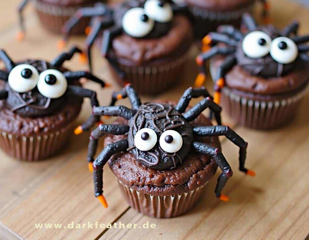„schreckliche“ Spinnen-Cupcakes zu Halloween „schreckliche“ Spinnen-Cupcakes zu Halloween