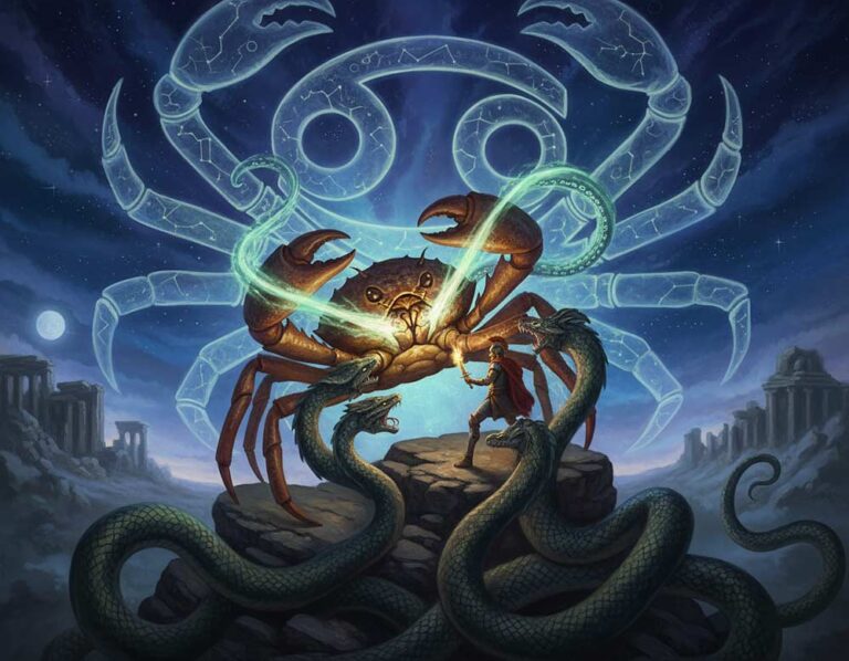 Mehr über den Artikel erfahren Sternzeichen Krebs im Ringen mit der Hydra