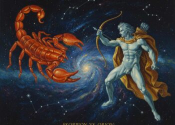 Das Sternzeichen Skorpion im astrologischen Kalender im Streit mit Orion