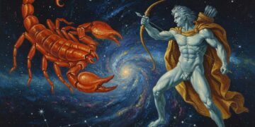 Das Sternzeichen Skorpion im astrologischen Kalender im Streit mit Orion