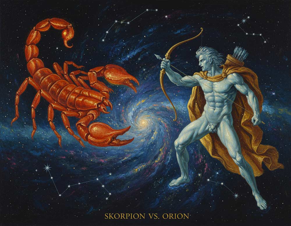 Du betrachtest gerade Das Sternzeichen Skorpion macht der Streit mit Orion tief und mächtig