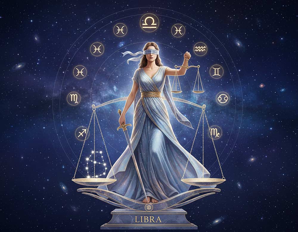 Gerechtigkeit symbolisiert das Sternzeichen Waage