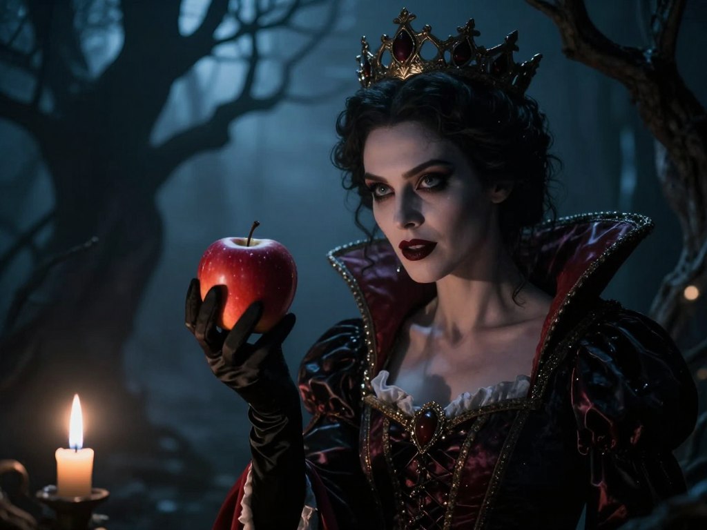 Die böse Königin aus „Schneewittchen“ mit dem vergifteten Apfel