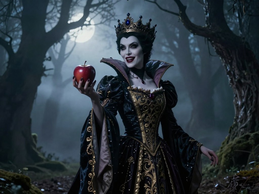 Du betrachtest gerade Die böse Königin aus „Schneewittchen“ mit dem giftigen Apfel