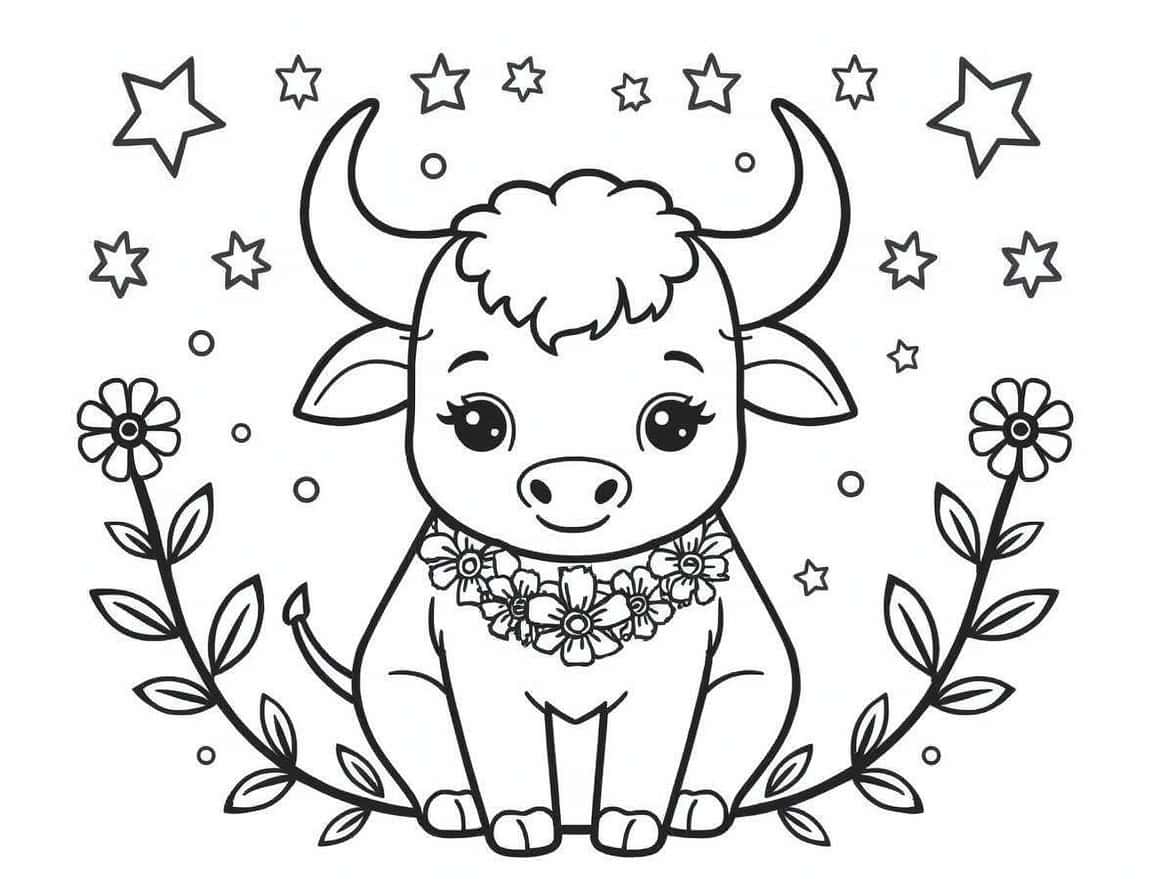 Malvorlage 1 mit dem Stier als Sternzeichen Malvorlage 1 mit dem Stier als Sternzeichen