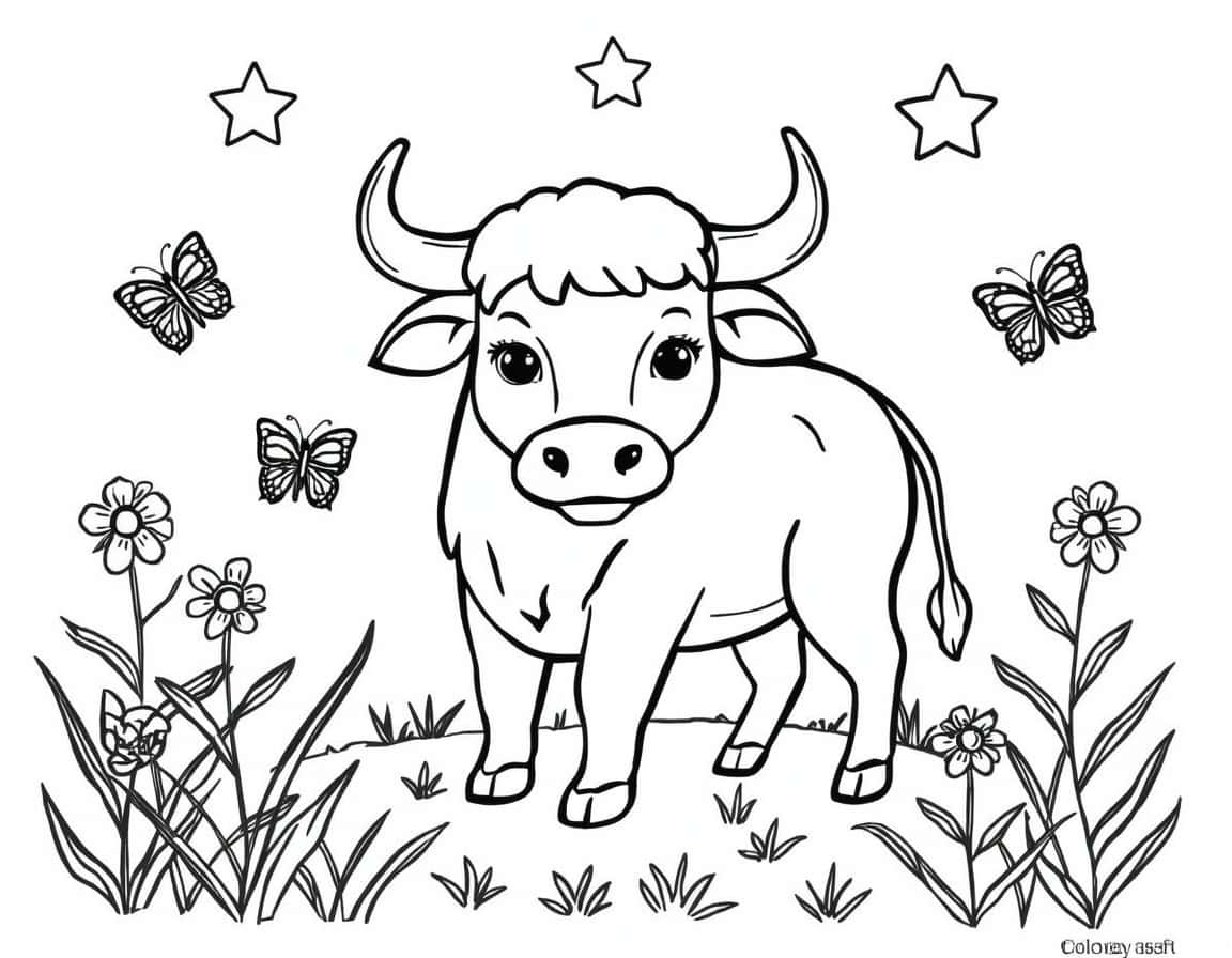 Malvorlage 2 mit dem Stier als Sternzeichen Malvorlage 2 mit dem Stier als Sternzeichen