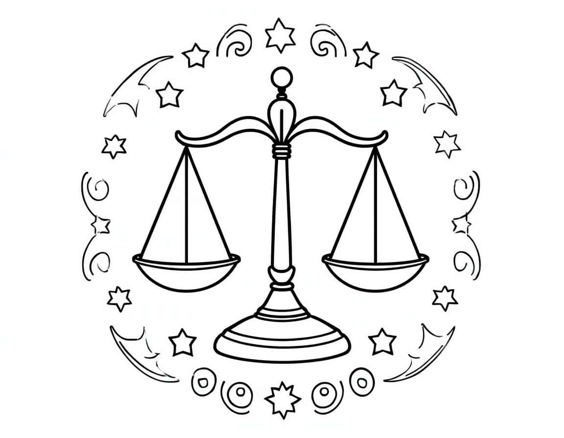 Malvorlage 1 mit der Waage als Sternzeichen Malvorlage 1 mit der Waage als Sternzeichen